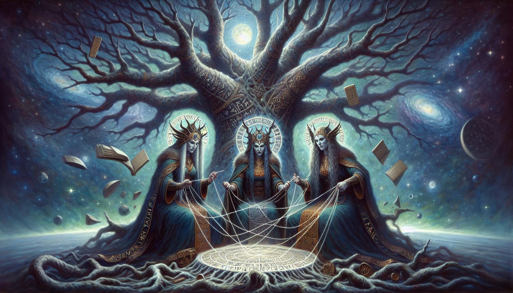 Les Nornes, tisseuses du destin et protectrice d'Yggdrasil