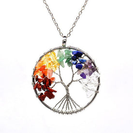 Amulette de l'arbre aux pierres des sept chakras - image 1