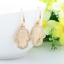 Load image into Gallery viewer, Boucles d'oreilles des mains de Fatma serties - image 4