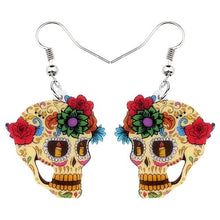 Charger l'image dans la galerie, Boucles d'oreilles mexicaines au "calavera" - image 1