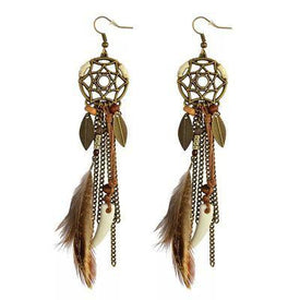Boucles d'oreilles plumes d'Amérique - image 1