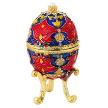 Load image into Gallery viewer, Oeuf décoratif de style Fabergé rouge - image 1