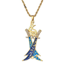 Cargar imagen en el visor de la galería, Pendentif fait de deux cimeterres arabes - image 1