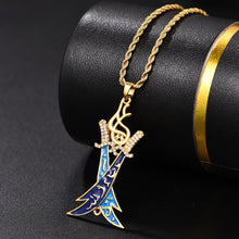 Cargar imagen en el visor de la galería, Pendentif fait de deux cimeterres arabes - image 2
