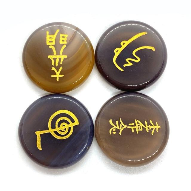 Pierres naturelles aux symboles du reiki - image 1