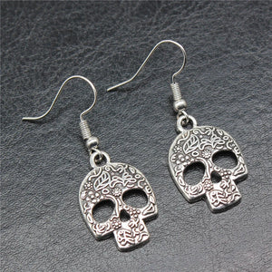 Plant Skull Earrings