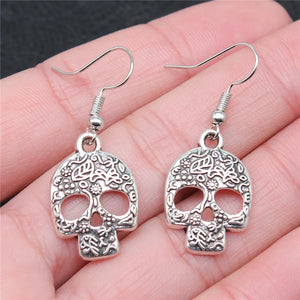 Plant Skull Earrings