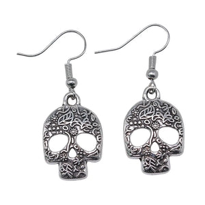 Plant Skull Earrings