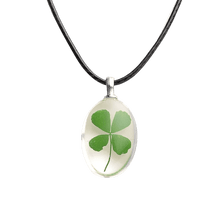 Cargar imagen en el visor de la galería, Collier &quot;vrai&quot; trèfle à 4 feuilles - image 1