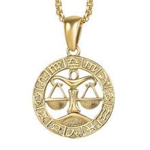 Load image into Gallery viewer, Amulette zodiacale portant la balance de la Justice - image 1