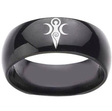 Cargar imagen en el visor de la galería, Bague avec le symbole de la triple déesse wicca - image 1