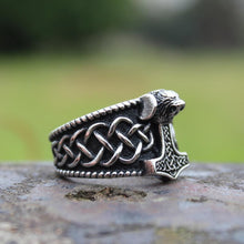 Cargar imagen en el visor de la galería, Bague du marteau Mjolnir - image 3