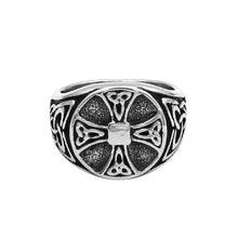 Cargar imagen en el visor de la galería, Bague stylisée portant la croix celtique - image 3