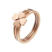 Cargar imagen en el visor de la galería, Bague &quot;trèfle à 4 feuilles&quot; en trois anneaux - image 1