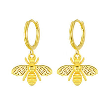 Cargar imagen en el visor de la galería, Boucles d&#39;oreilles décorées d&#39;abeilles - image 1