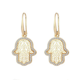 Boucles d'oreilles des mains de Fatma serties - image 1