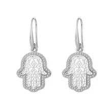 Cargar imagen en el visor de la galería, Boucles d&#39;oreilles des mains de Fatma serties - image 2