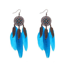 Cargar imagen en el visor de la galería, Boucles d&#39;oreilles plumes d&#39;Amérique - image 5