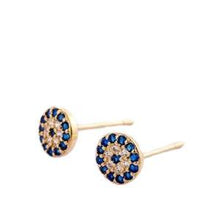 Cargar imagen en el visor de la galería, Boucles d&#39;oreilles rondes du Nazar Boncuk - image 2