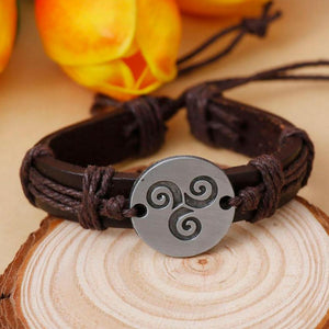 Bracelet avec une amulette du Triskel - La Porte Du Bonheur