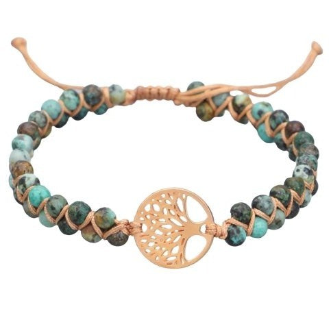 Bracelet de l'arbre de vie aux pierres tressées - image 1