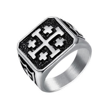 Cargar imagen en el visor de la galería, Chevalière avec la croix de Jérusalem - image 1