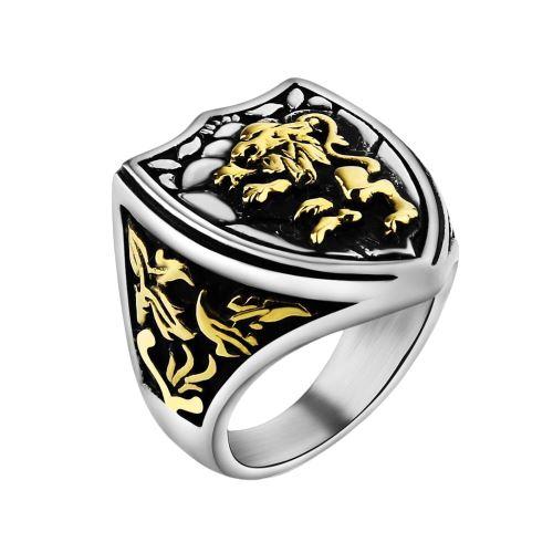 Chevalière en forme de blason au lion - image 1