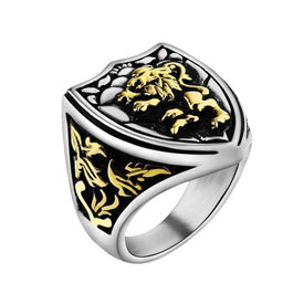 Chevalière en forme de blason au lion - image 1