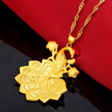 Cargar imagen en el visor de la galería, Collier &quot;plume de paon&quot; - image 3