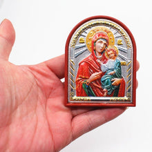 Laden Sie das Bild in den Galerie-Viewer, Icône de la Vierge Marie tenant l&#39;enfant Jésus - image 2