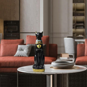 Statue de chat noir au style égyptien - image 4