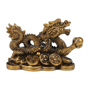 Statue du dragon d'or tenant un globe - Cyril Gendarme