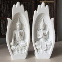 Cargar imagen en el visor de la galería, Statues de mains avec représentation de Bouddha en pierre - image 3