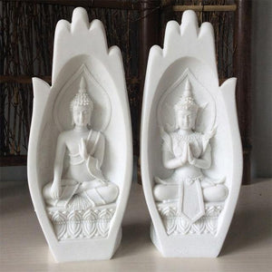 Statues de mains avec représentation de Bouddha en pierre - image 3