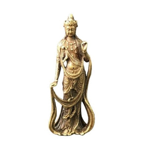 Statuette de Guan Yin en cuivre - La Porte Du Bonheur